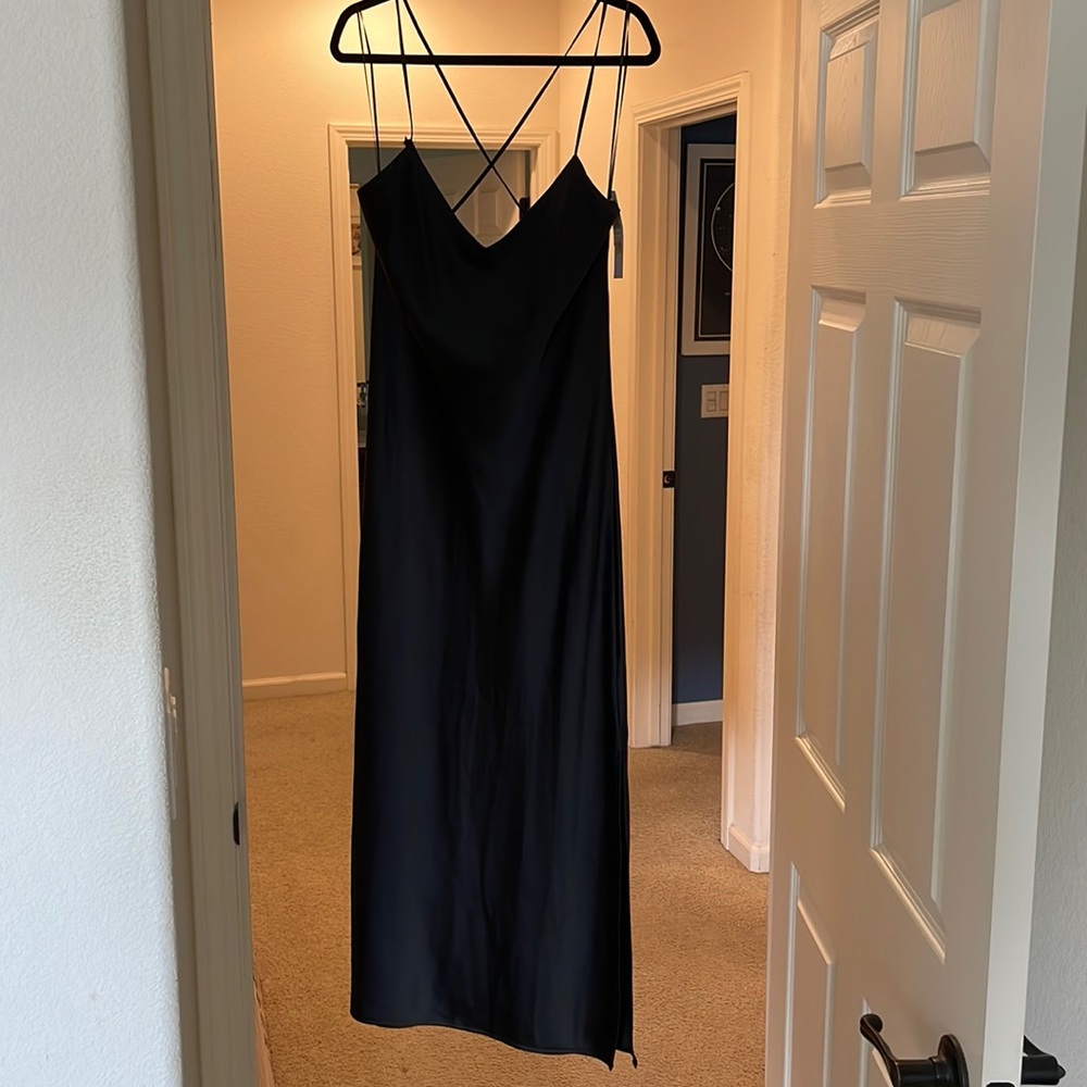 Topshop cowl back satin slip dress NWT